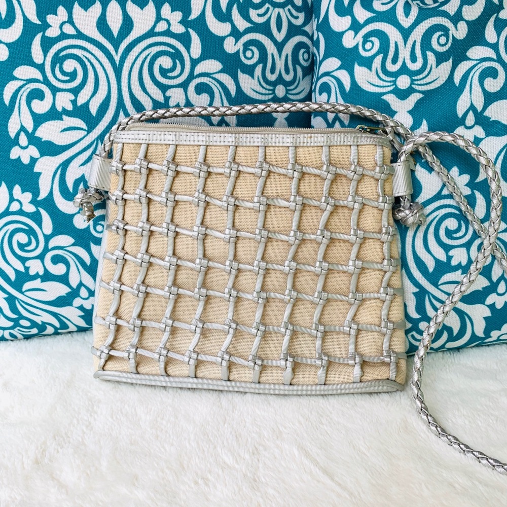 Tiannl Vintage Silver Woven Shoulder Bag